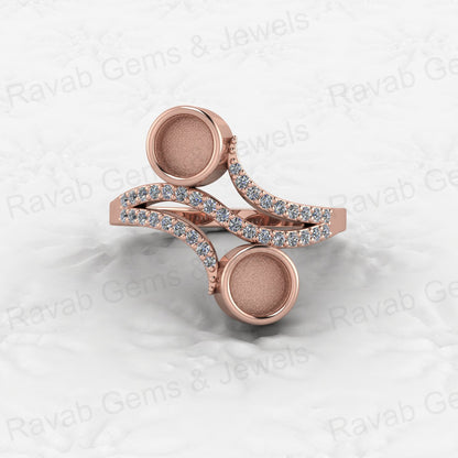 Solid 925 Sterling Silver 5M Circle Semi Mount Wedding Ring Good Ashes Resin Work Breastmilk Jewelry with Breastmilk Jewelry