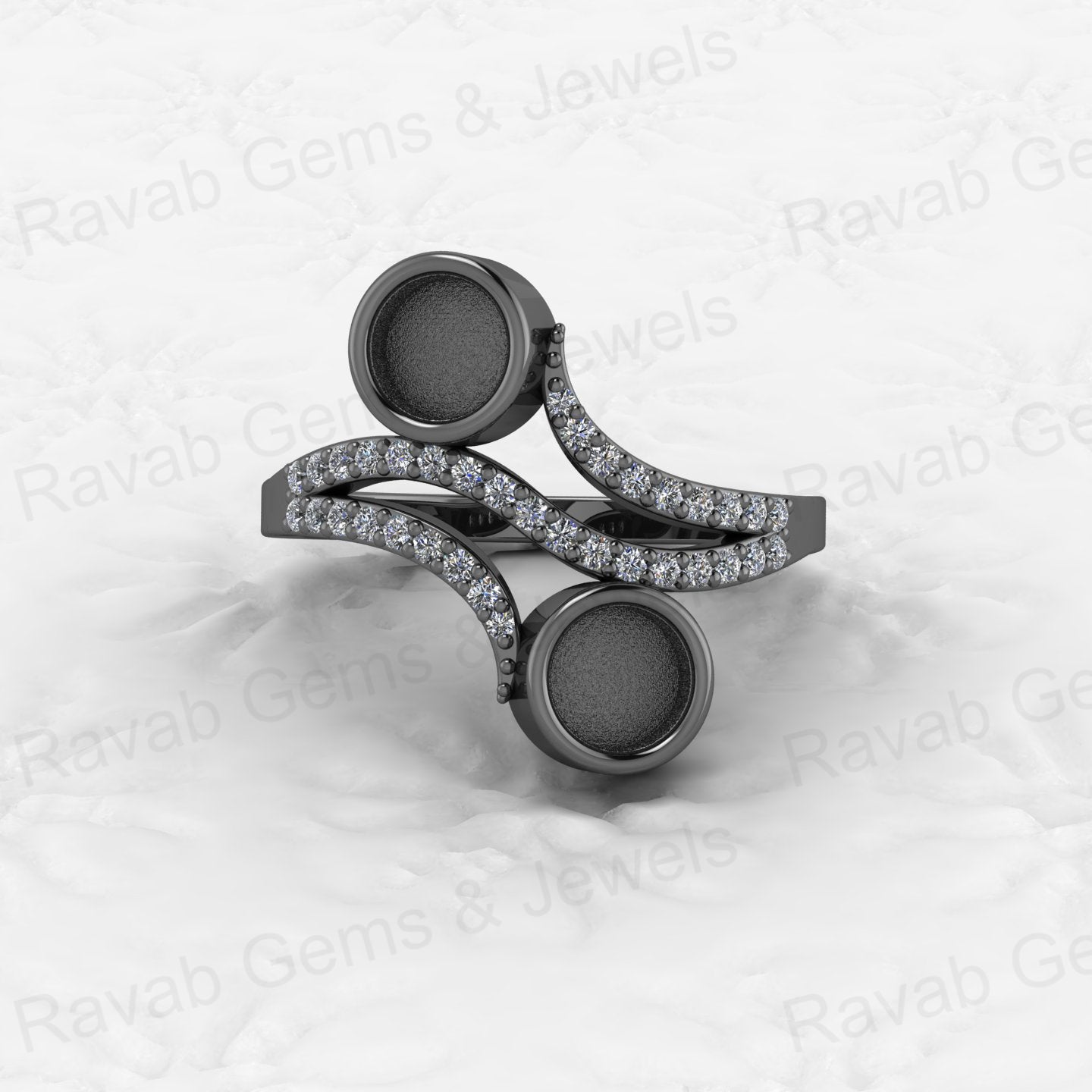 Solid 925 Sterling Silver 5M Circle Semi Mount Wedding Ring Good Ashes Resin Work Breastmilk Jewelry with Breastmilk Jewelry