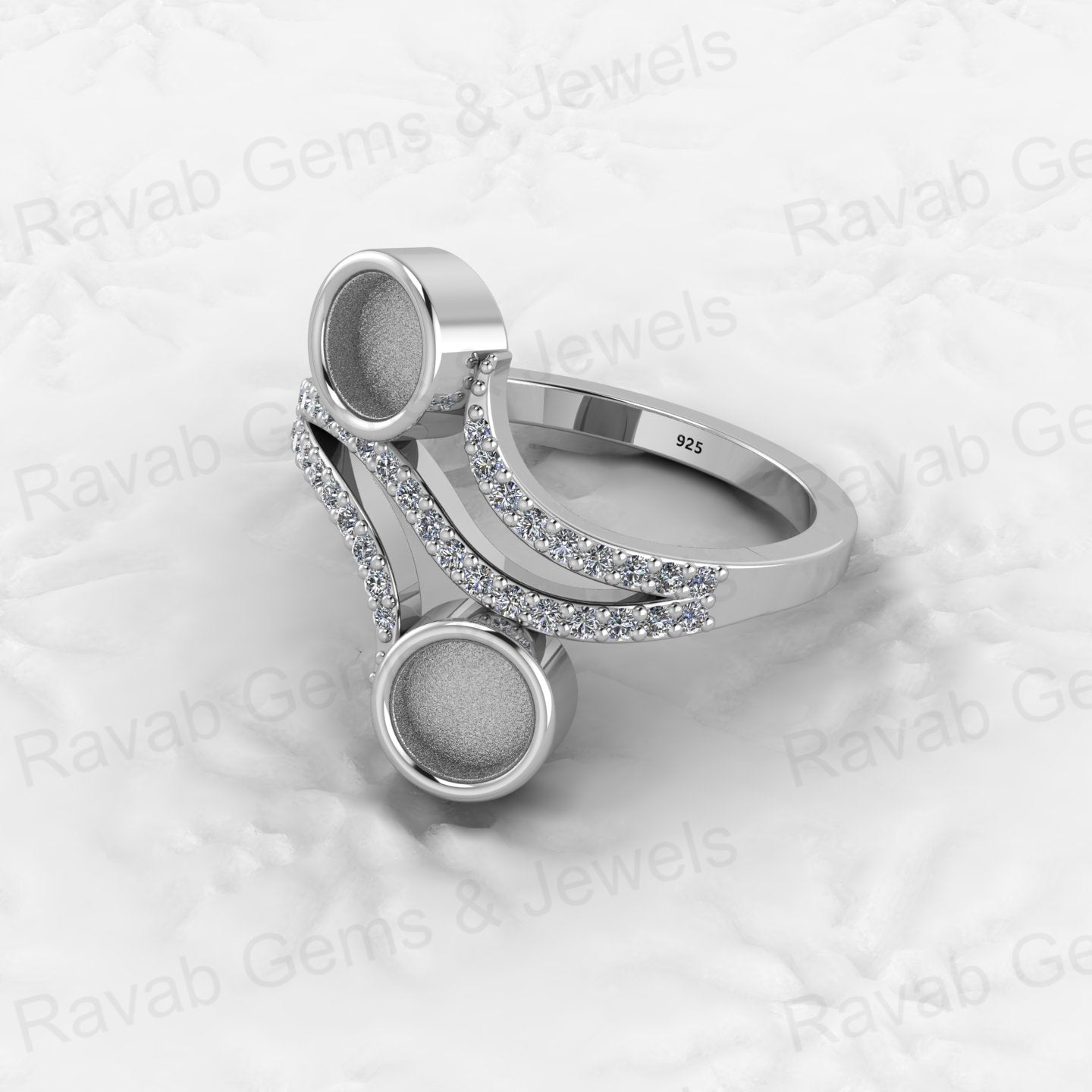 Solid 925 Sterling Silver 5M Circle Semi Mount Wedding Ring Good Ashes Resin Work Breastmilk Jewelry with Breastmilk Jewelry
