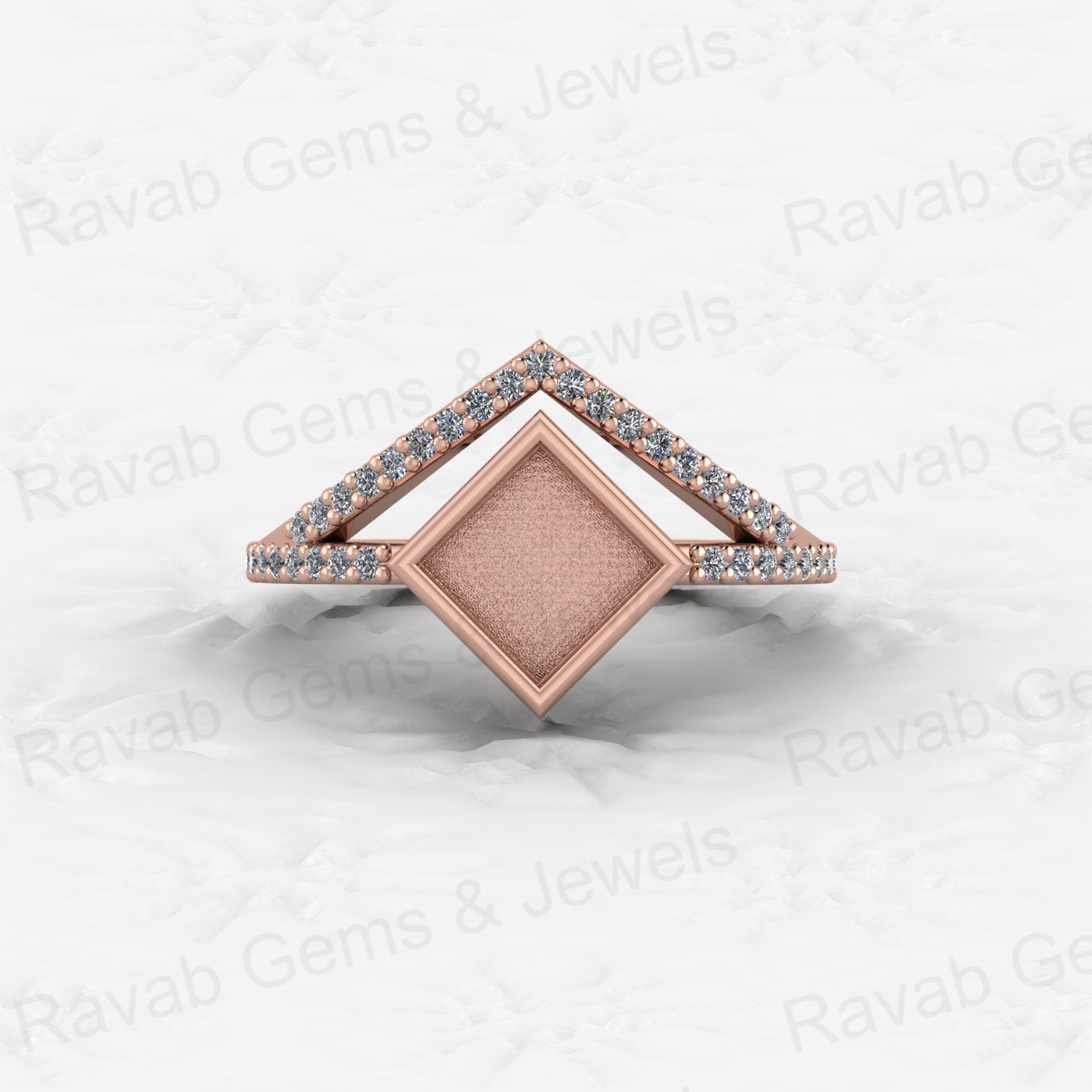 New Design Genuine 925 Silver 6mm Square With Zircon Semi Mount Blank Ring Setting for Ashes & Resin Stone Work Keepsake Jewelry