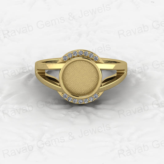 Top Selling Solid 925 Sterling Silver 8mm Round Blank Setting Semi-mount Ring Good for Ashes & Resin Work Breastmilk Jewelry