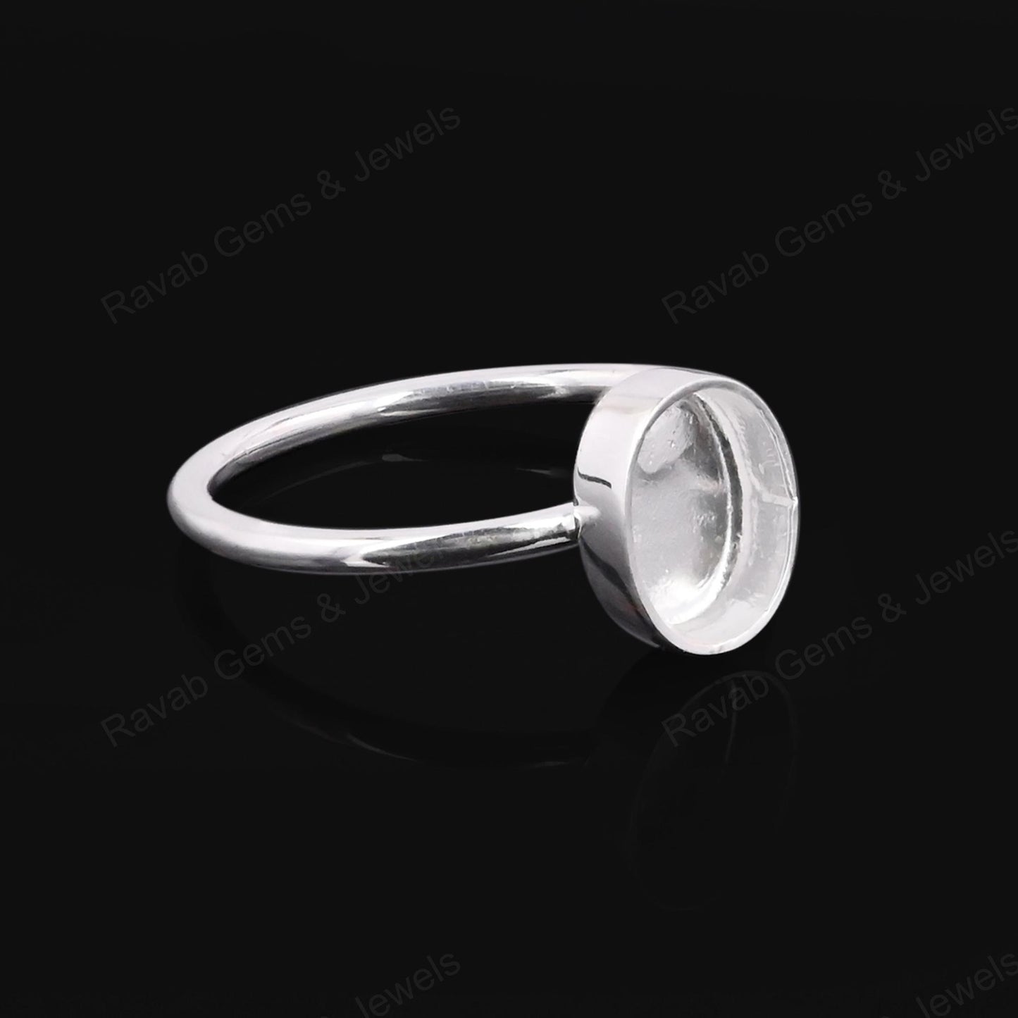 Genuine Solid 925 Sterling Silver 7x9mm Oval Semi-Mount Good For Resin & Ashes Work Fine Tiny Minimalist Breastmilk Jewelry