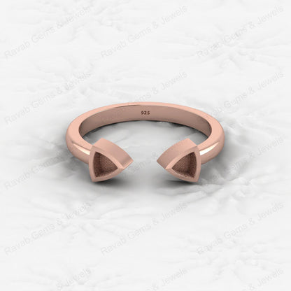High Quality Genuine 925 Sterling Silver 5mm Trillion Black Setting Ring Handmade Ashes Resin Work Jewelry Finding