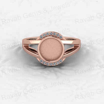Top Selling Solid 925 Sterling Silver 8mm Round Blank Setting Semi-mount Ring Good for Ashes & Resin Work Breastmilk Jewelry