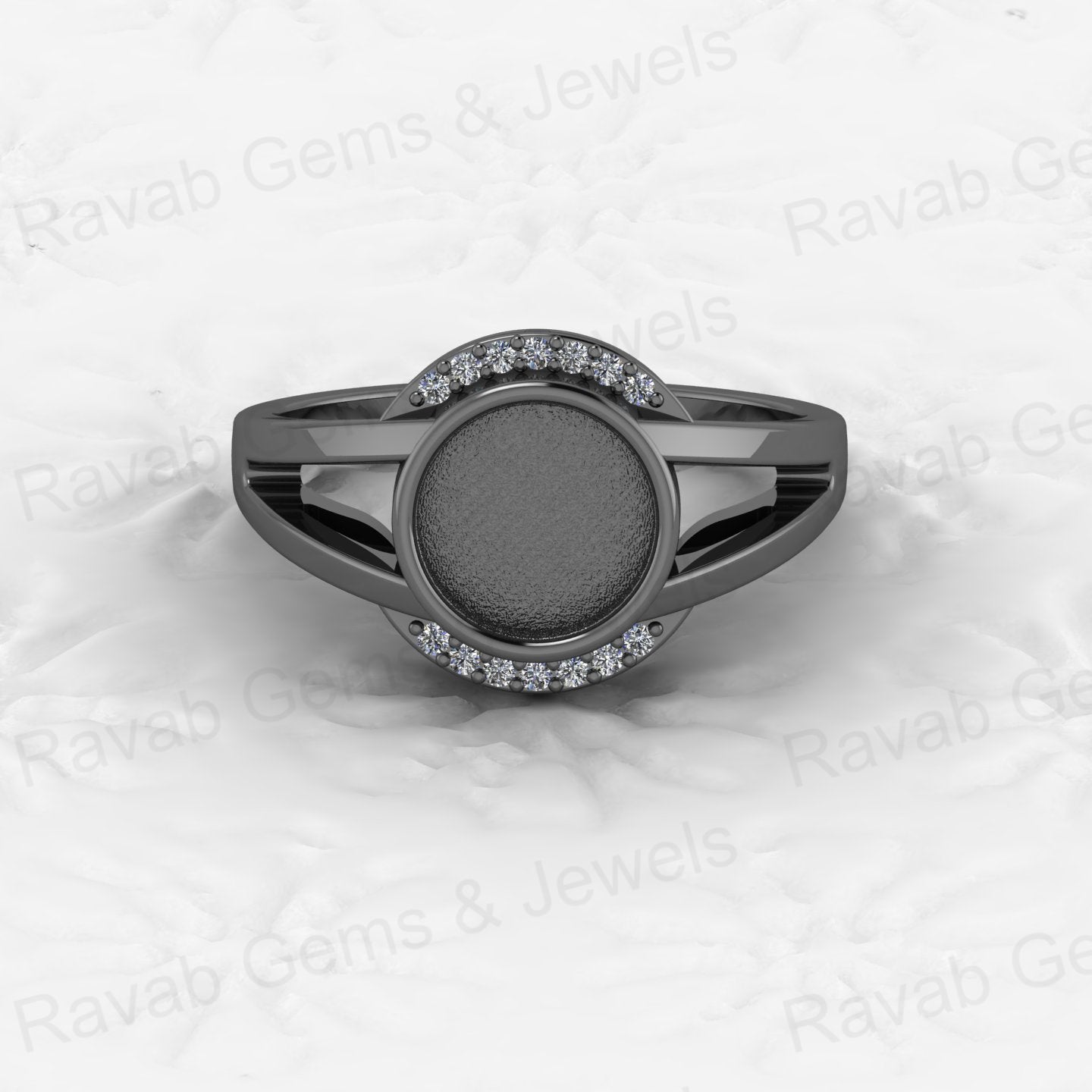 Top Selling Solid 925 Sterling Silver 8mm Round Blank Setting Semi-mount Ring Good for Ashes & Resin Work Breastmilk Jewelry