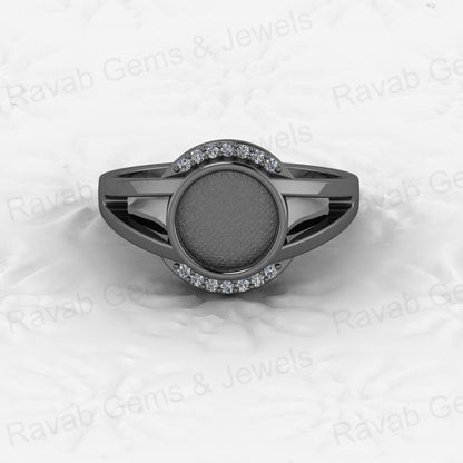 Top Selling Solid 925 Sterling Silver 8mm Round Blank Setting Semi-mount Ring Good for Ashes & Resin Work Breastmilk Jewelry