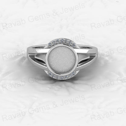 Top Selling Solid 925 Sterling Silver 8mm Round Blank Setting Semi-mount Ring Good for Ashes & Resin Work Breastmilk Jewelry