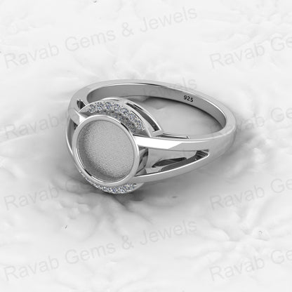 Top Selling Solid 925 Sterling Silver 8mm Round Blank Setting Semi-mount Ring Good for Ashes & Resin Work Breastmilk Jewelry
