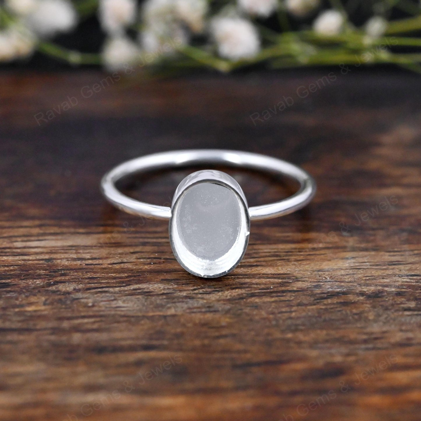Genuine Solid 925 Sterling Silver 7x9mm Oval Semi-Mount Good For Resin & Ashes Work Fine Tiny Minimalist Breastmilk Jewelry