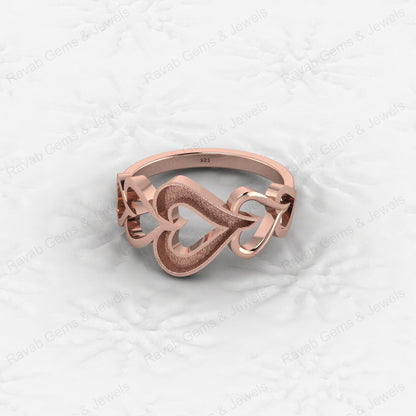 Best Quality 925 Silver 5 Heart Semi Mount Blank Setting Tiny Heart Shape Ring for Breastmilk Keepsake Women Fine Jewelry