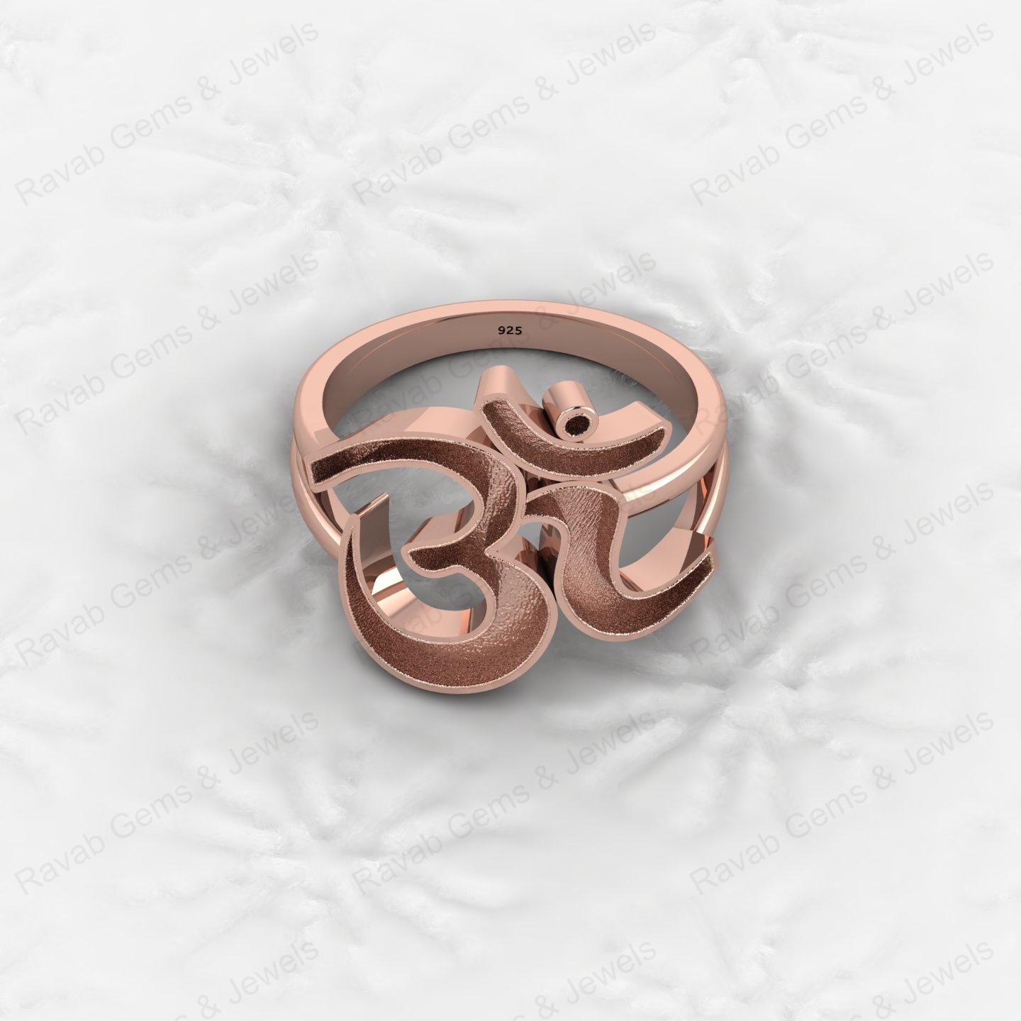 Genuine 925 Silver Indian Lord Shiva Symbol Semi Mount Blank Setting Ring Good for Resin & Ashes Work Keepsake DIY Jewelry