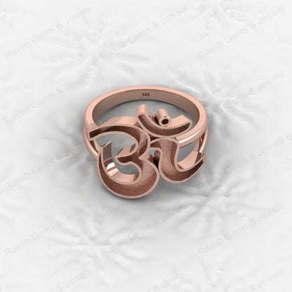 Genuine 925 Silver Indian Lord Shiva Symbol Semi Mount Blank Setting Ring Good for Resin & Ashes Work Keepsake DIY Jewelry