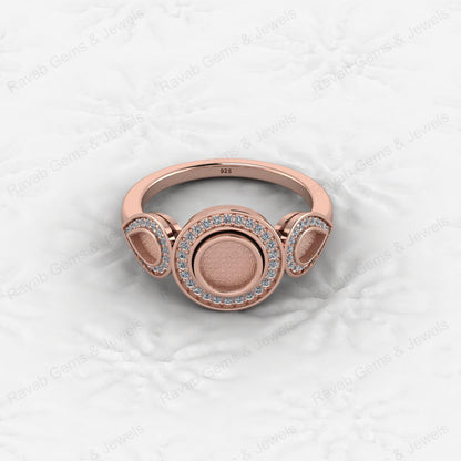 Best Selling 925 Silver 1mm Semi Mount Eternity Band With CZ Fine Jewelry Findings & Components for Breastmilk Keepsake
