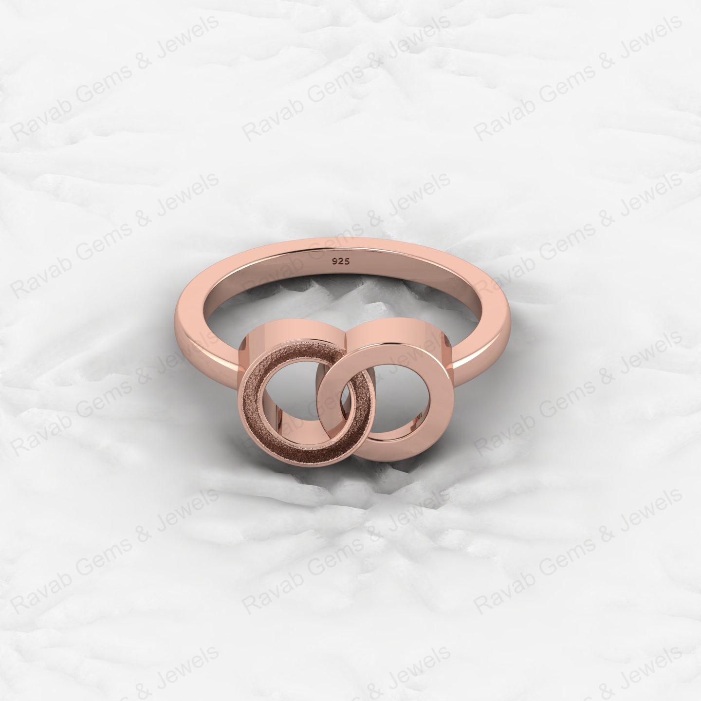 Awesome Quality 925 Silver Unique Double Circle Semi Mount Blank Setting Infinity Design Ring for Breastmilk Keepsake Jewelry