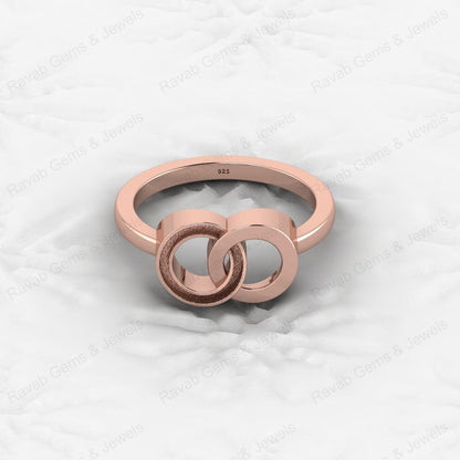 Awesome Quality 925 Silver Unique Double Circle Semi Mount Blank Setting Infinity Design Ring for Breastmilk Keepsake Jewelry