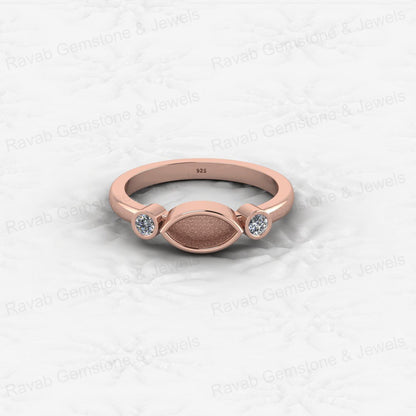 Summer Sale 925 Silver 2x4mm Marquise With CZ 2mm Semi Mount Blank Dainty Ring for Breastmilk Keepsake Fine Jewelry for Women