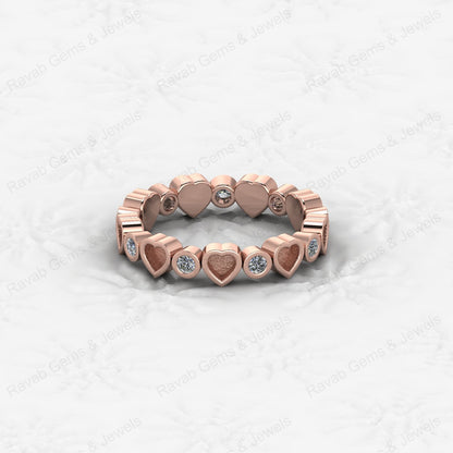 New Arrival Genuine 925 Silver 3mm Heart With CZ Semi Mount Blank Setting Ring for Breastmilk & Keepsake Customized Jewelry