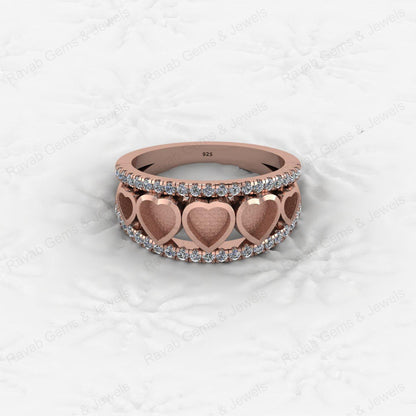 Top Selling 925 Silver Semi Mount Blank Setting Ring Heart 5x5mm Gemstone Ashes Resin Jewelry Findings Premium Components