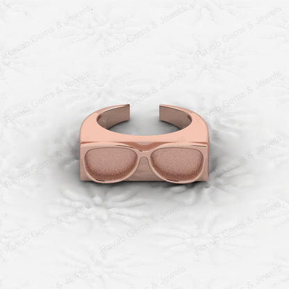Superb Solid 925 Sterling Silver Goggles Design Semi Mount Blank Setting Ring Good for Ashes & Resin Work Breastmilk Jewelry