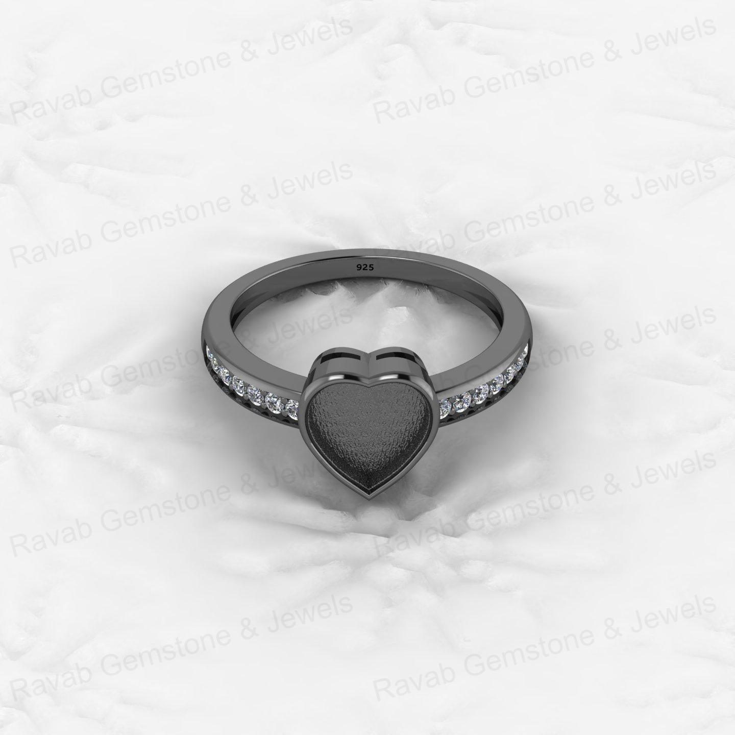 Top Quality 925 Sterling Silver 6x8mm Shape Semi Mount Blank Setting Ring Good for Resin & Ashes Work Keepsake Fine Jewelry