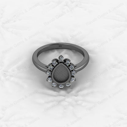 Top Quality 925 Sterling Silver 6x8mm Shape Semi Mount Blank Setting Ring Good for Resin & Ashes Work Keepsake Fine Jewelry
