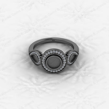 Best Selling 925 Silver 1mm Semi Mount Eternity Band With CZ Fine Jewelry Findings & Components for Breastmilk Keepsake