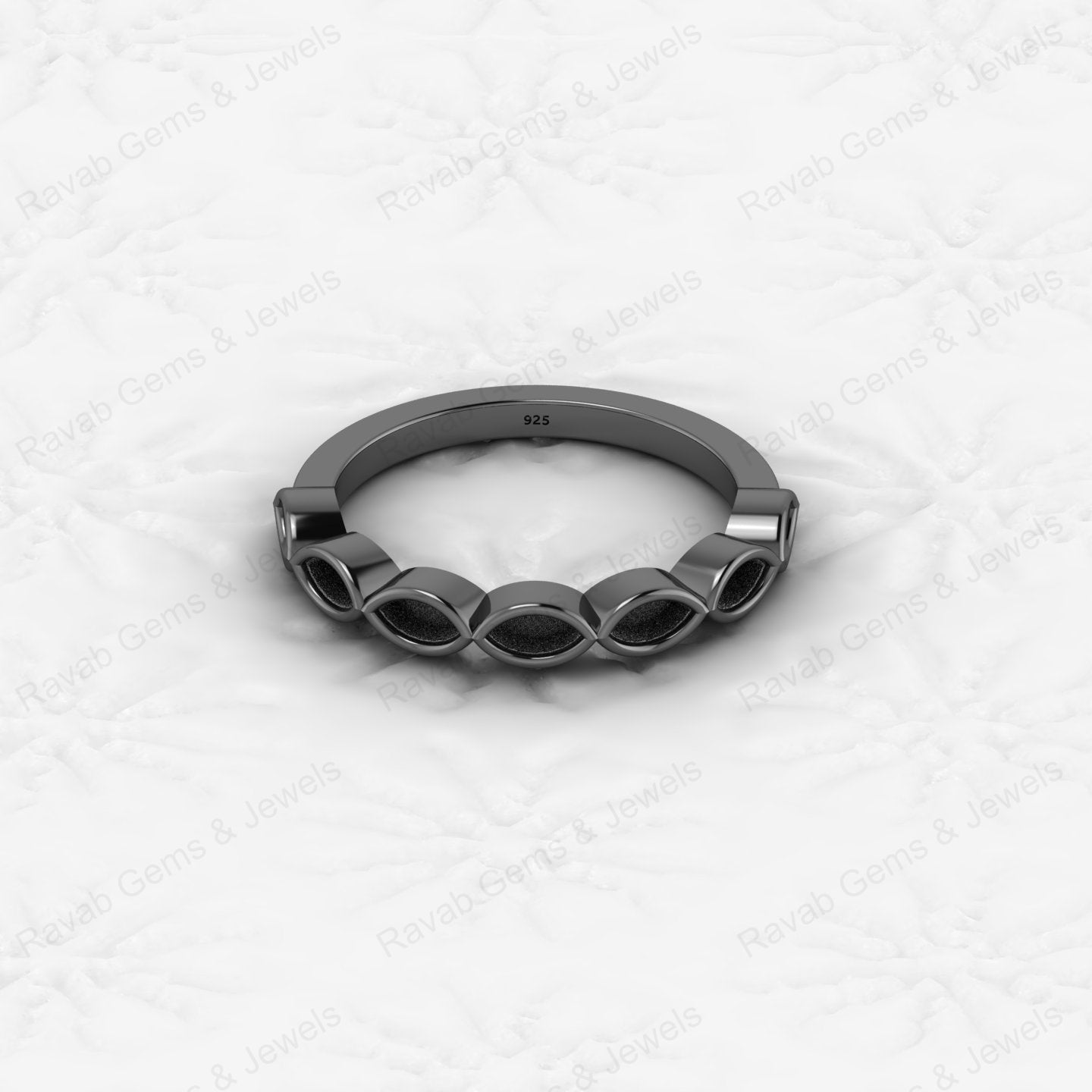 Best Quality Genuine 925 Sterling Silver 2x4mm Marquise Semi Mount Blank Setting Ring for Breastmilk & Keepsake Fine Jewelry