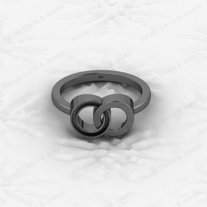 Awesome Quality 925 Silver Unique Double Circle Semi Mount Blank Setting Infinity Design Ring for Breastmilk Keepsake Jewelry
