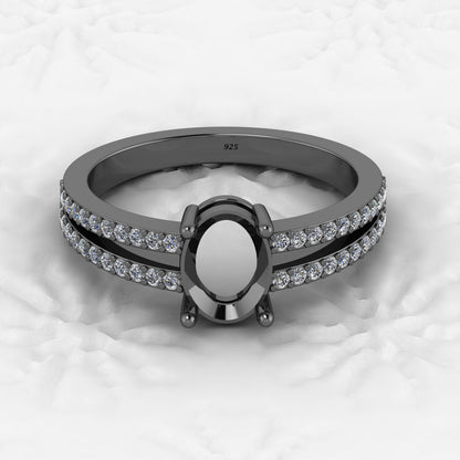 Solid 925 Sterling Silver 4mm Heart Semi Mount Blank Setting Eye in Heart Ring for Breastmilk & Keepsake Resin Ceramic Jewelry
