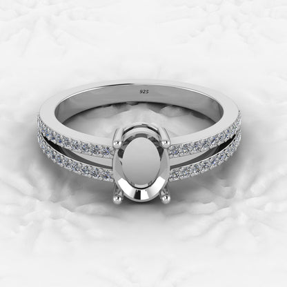 Solid 925 Sterling Silver 4mm Heart Semi Mount Blank Setting Eye in Heart Ring for Breastmilk & Keepsake Resin Ceramic Jewelry