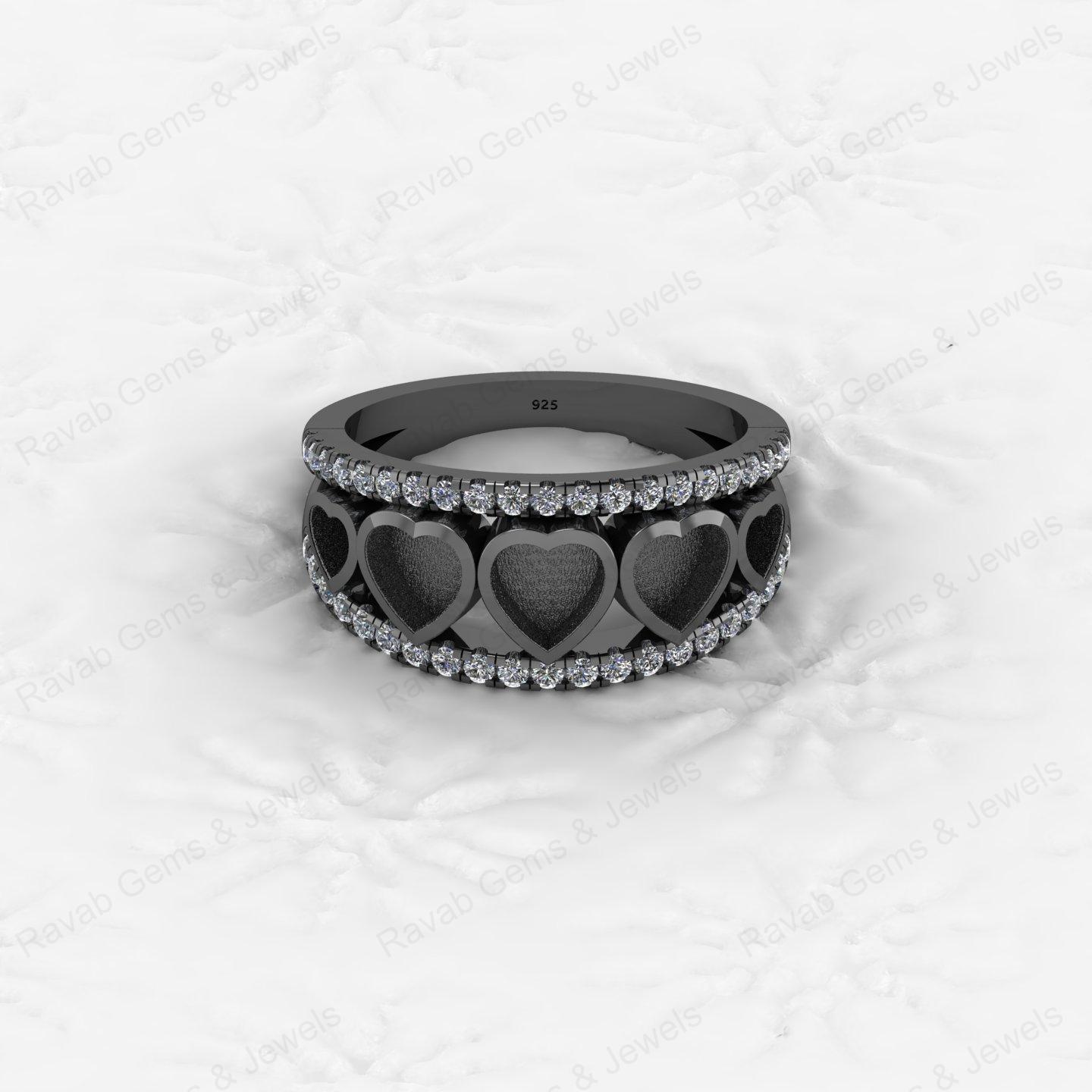 Top Selling 925 Silver Semi Mount Blank Setting Ring Heart 5x5mm Gemstone Ashes Resin Jewelry Findings Premium Components