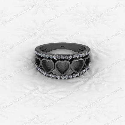 Top Selling 925 Silver Semi Mount Blank Setting Ring Heart 5x5mm Gemstone Ashes Resin Jewelry Findings Premium Components
