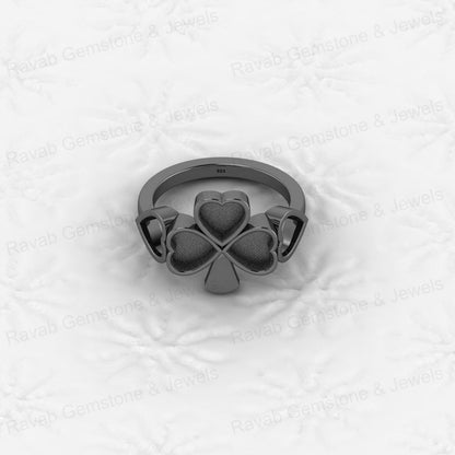 Excellent Quality 925 Sterling Silver 6mm Heart Semi Mount Breastmilk Keepsake Shamrock Clover Ring Jewelry Findings Components