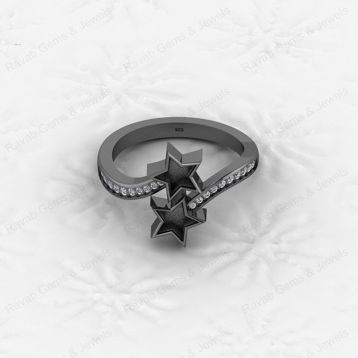 925 Sterling Silver Best Quality Star Design Ring Genuine Semi Mount Blank Setting With Gemstone Jewelry Findings & Components
