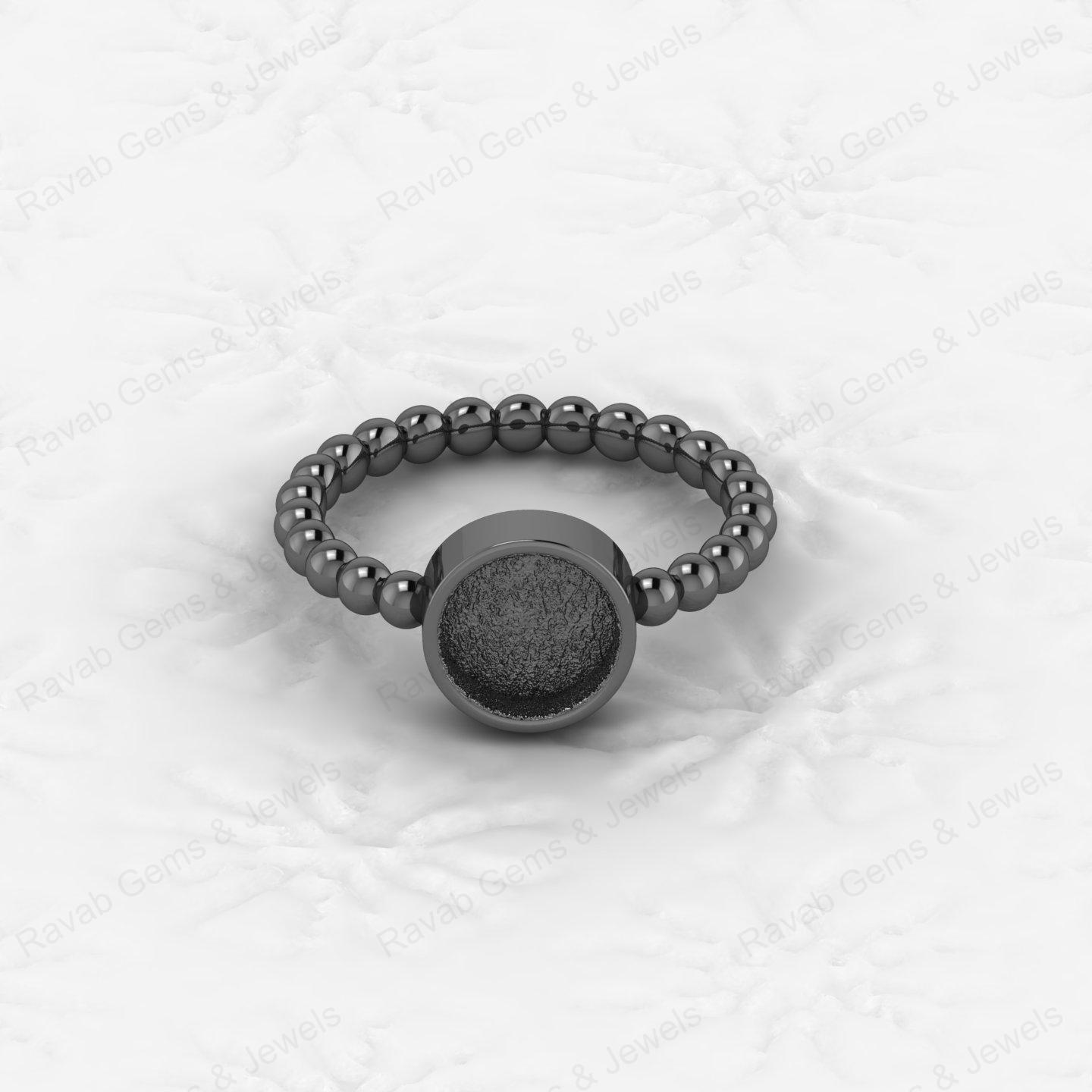 Best Quality 925 Silver Round 8mm Semi Mount Blank Setting Twisted Ring for Gemstone Ashes & Resin Findings for Women Jewelry