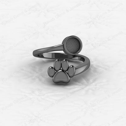 Best Quality 925 Silver Dog Foot Design 6mm Semi Mount Blank Setting Ring for Gemstone Ashes & Resin Jewelry Findings & Jewelry