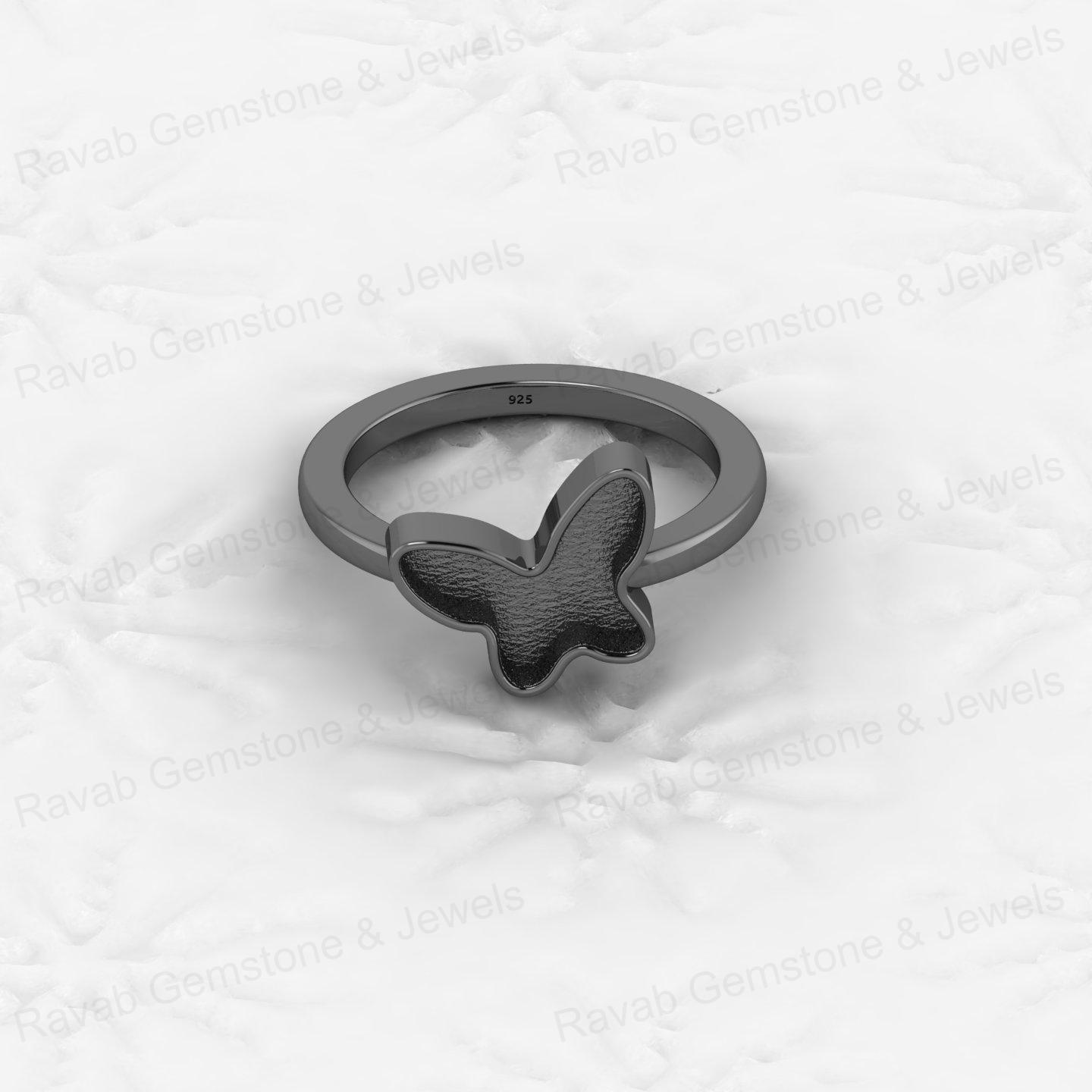 Superb Quality 925 Sterling Silver 11x13mm Fancy Semi Mount Blank Set Butterfly Ring for Breastmilk Keepsake Charming Jewelry