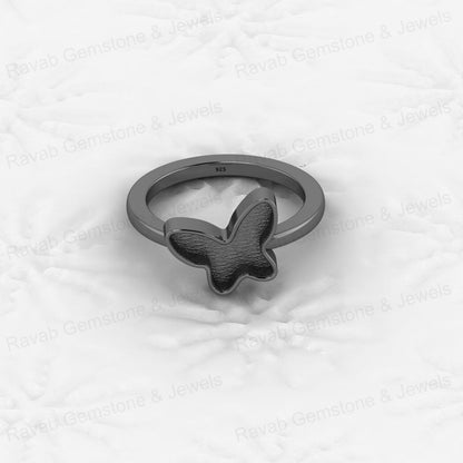Superb Quality 925 Sterling Silver 11x13mm Fancy Semi Mount Blank Set Butterfly Ring for Breastmilk Keepsake Charming Jewelry