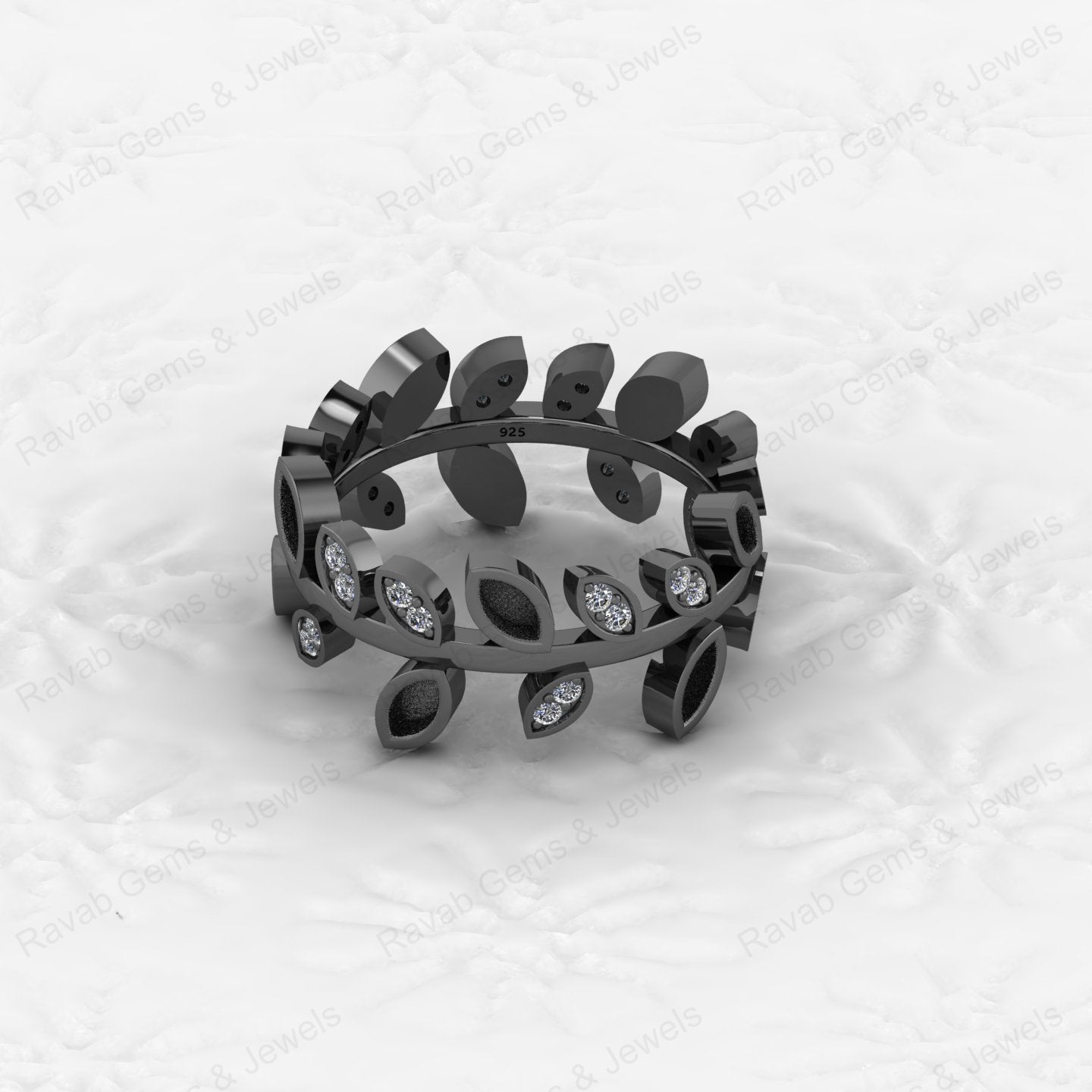 Genuine 925 Sterling Silver Marquise CZ Semi Mount Leaf Design Ring 2x4mm Breastmilk Jewelry Findings Components