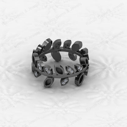 Genuine 925 Sterling Silver Marquise CZ Semi Mount Leaf Design Ring 2x4mm Breastmilk Jewelry Findings Components