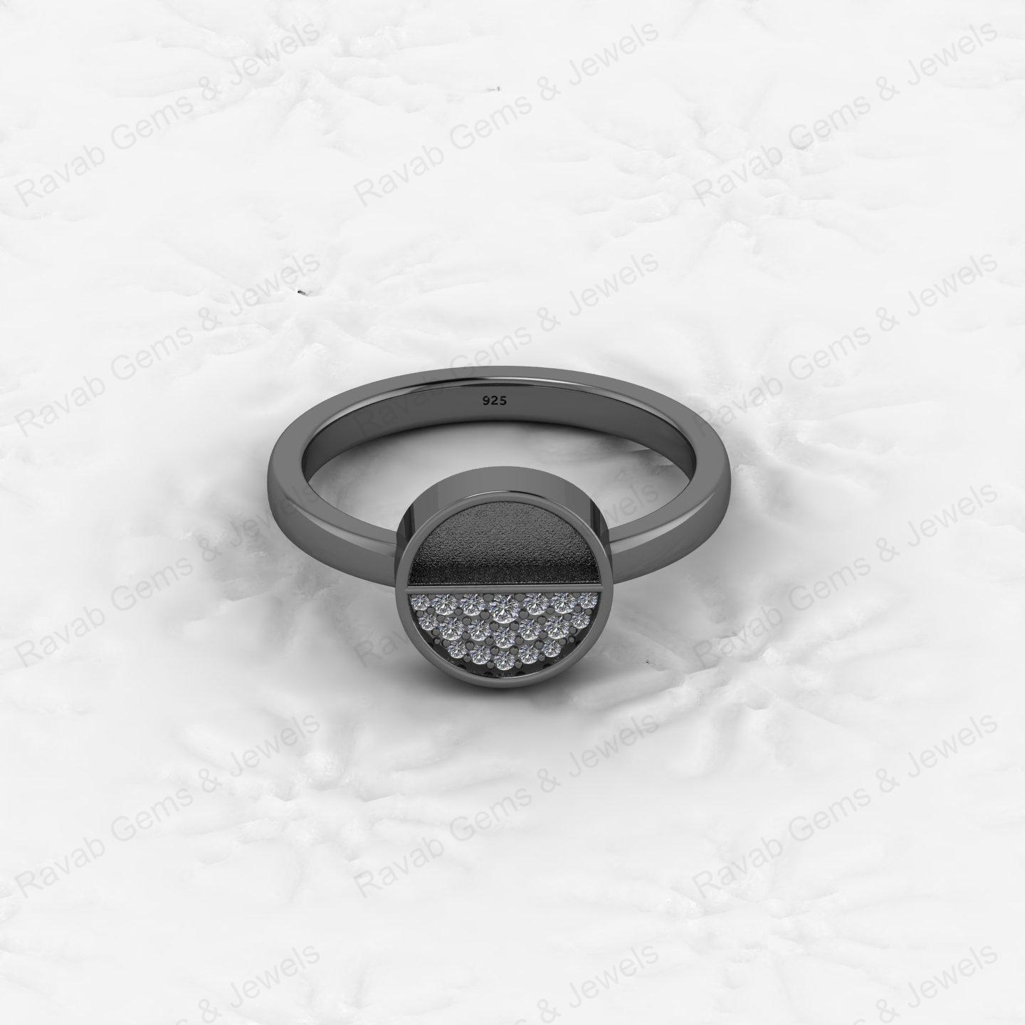 High Quality Genuine Silver Jewelry Components Half Round Semi Mount Blank Setting Ring Ornament for Women