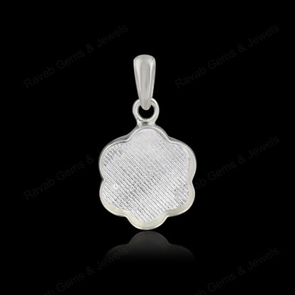 High Quality Solid 925 Silver 12mm Flower Blank Collet Semi Mount Charm Pendant Stone Setting For Jewelry Findings Components