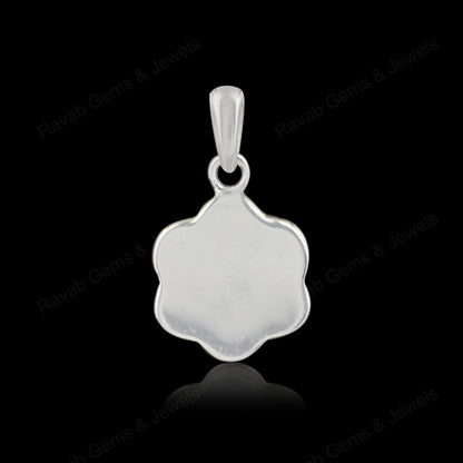 High Quality Solid 925 Silver 12mm Flower Blank Collet Semi Mount Charm Pendant Stone Setting For Jewelry Findings Components