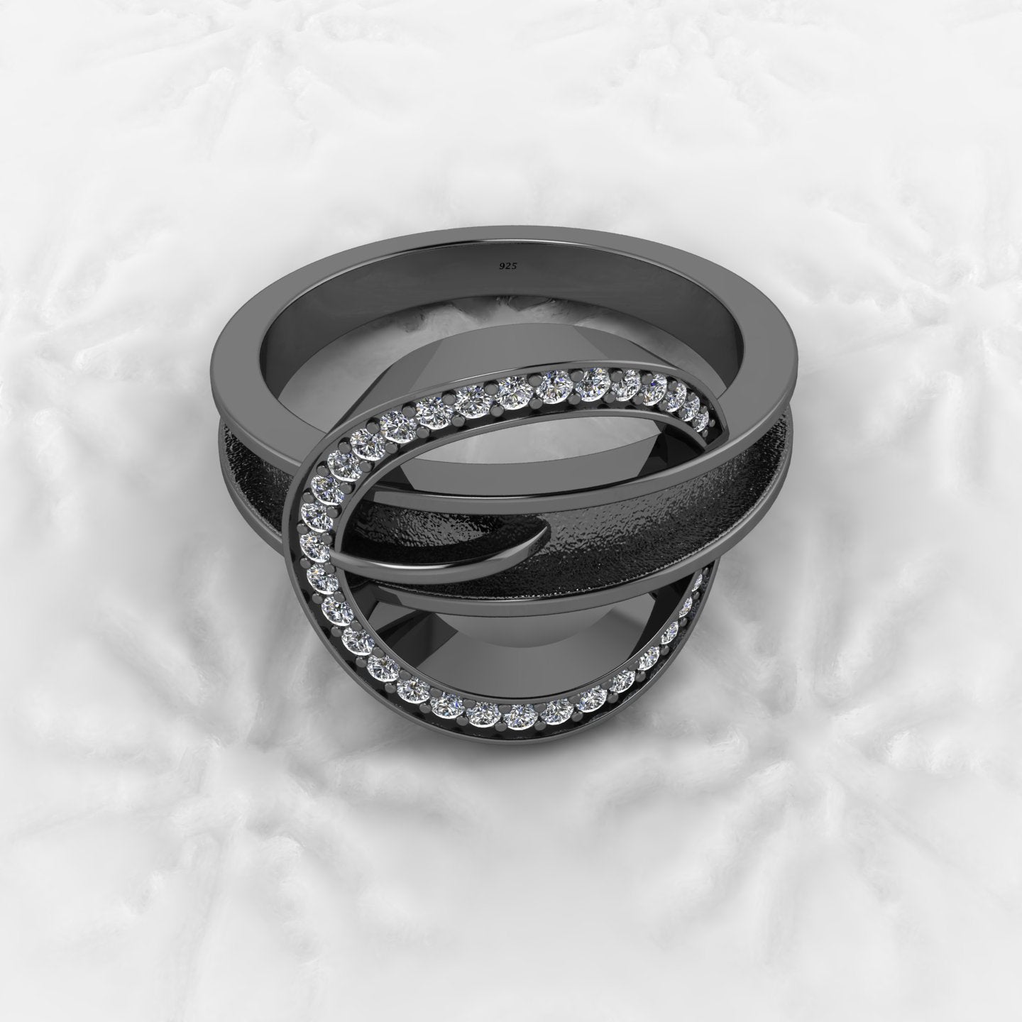 Genuine 925 Solid Sterling Silver 3mm Round Semi Mount Blank Setting Swirl Ring for Breastmilk & Keepsake Resin Ceramic Jewelry