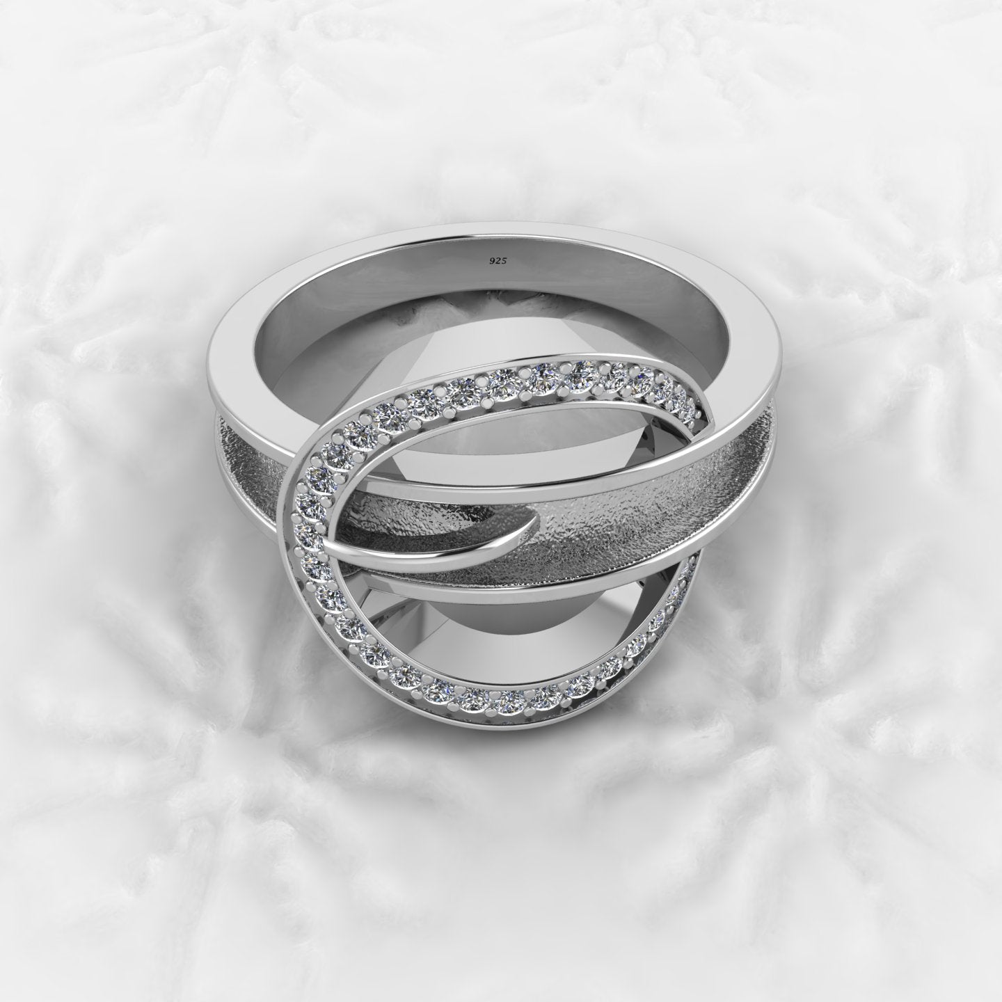 Genuine 925 Solid Sterling Silver 3mm Round Semi Mount Blank Setting Swirl Ring for Breastmilk & Keepsake Resin Ceramic Jewelry