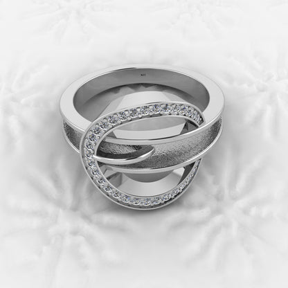 Genuine 925 Solid Sterling Silver 3mm Round Semi Mount Blank Setting Swirl Ring for Breastmilk & Keepsake Resin Ceramic Jewelry