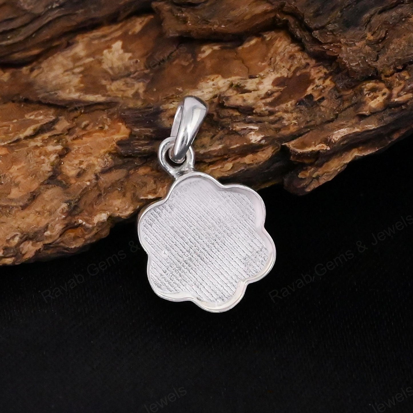 High Quality Solid 925 Silver 12mm Flower Blank Collet Semi Mount Charm Pendant Stone Setting For Jewelry Findings Components