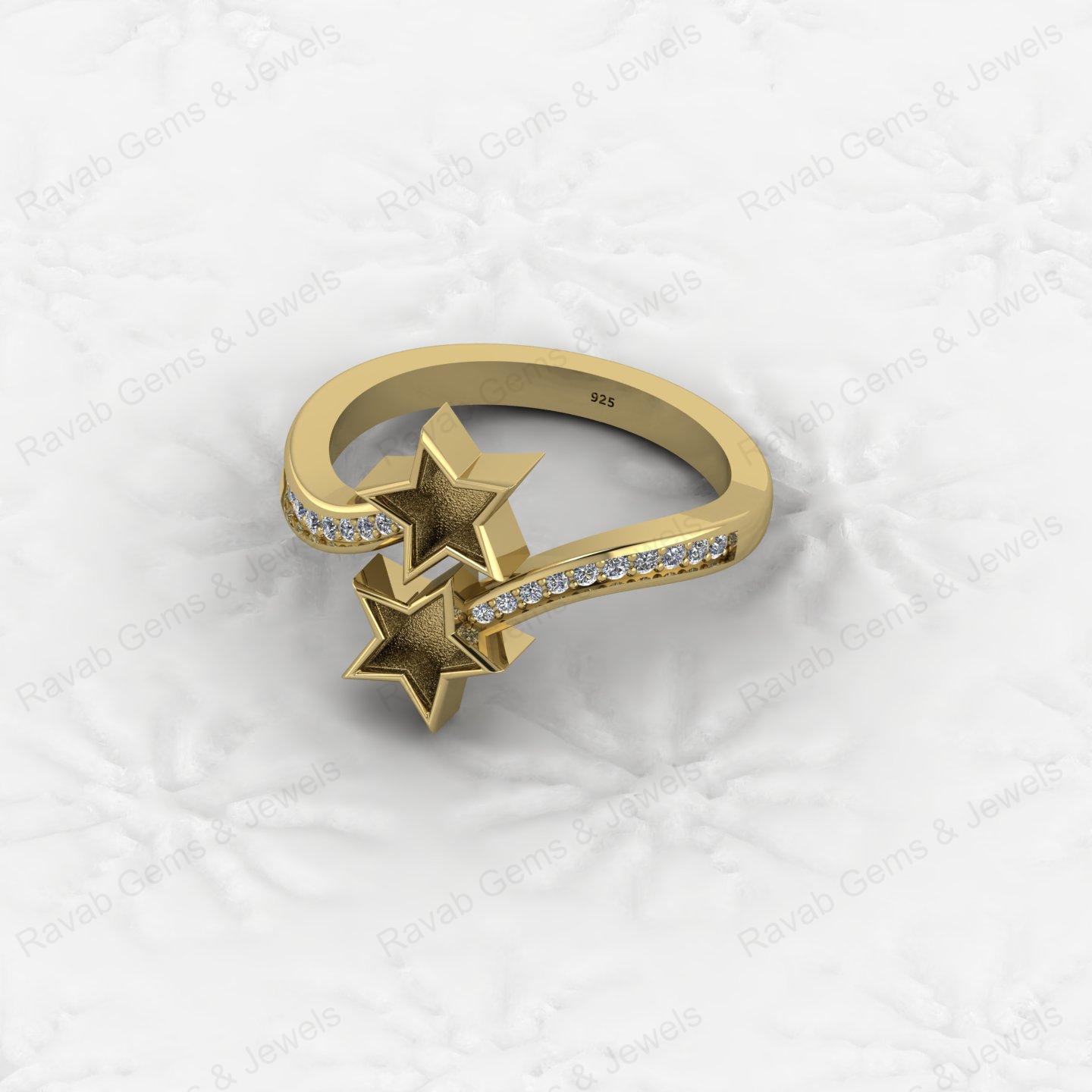 925 Sterling Silver Best Quality Star Design Ring Genuine Semi Mount Blank Setting With Gemstone Jewelry Findings & Components