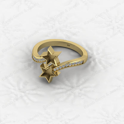 925 Sterling Silver Best Quality Star Design Ring Genuine Semi Mount Blank Setting With Gemstone Jewelry Findings & Components