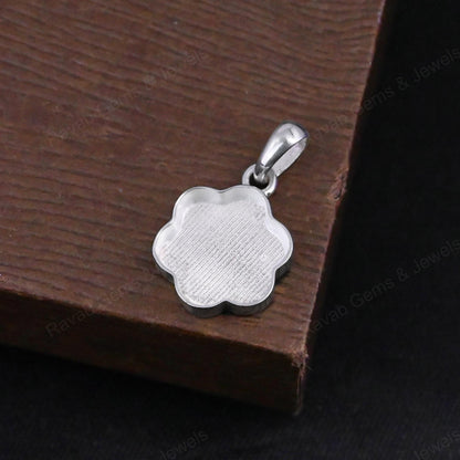 High Quality Solid 925 Silver 12mm Flower Blank Collet Semi Mount Charm Pendant Stone Setting For Jewelry Findings Components